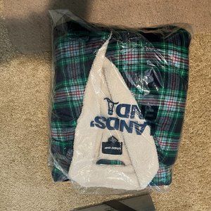 lands end  flannel bathrobe size medium